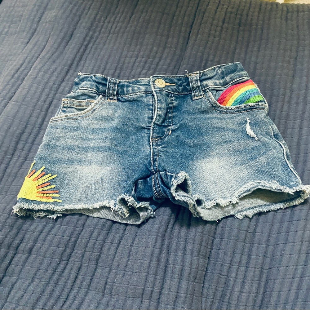 Cat & Jack Embroidered Cut Off Jean Shorts Girls 6/6x
